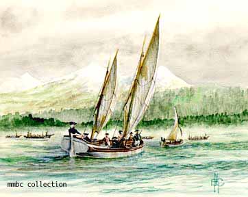 Captain Vancouver Exploring Burrard Inlet